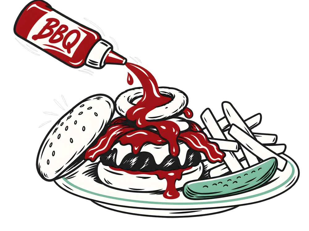 Barbecue bacon burger
