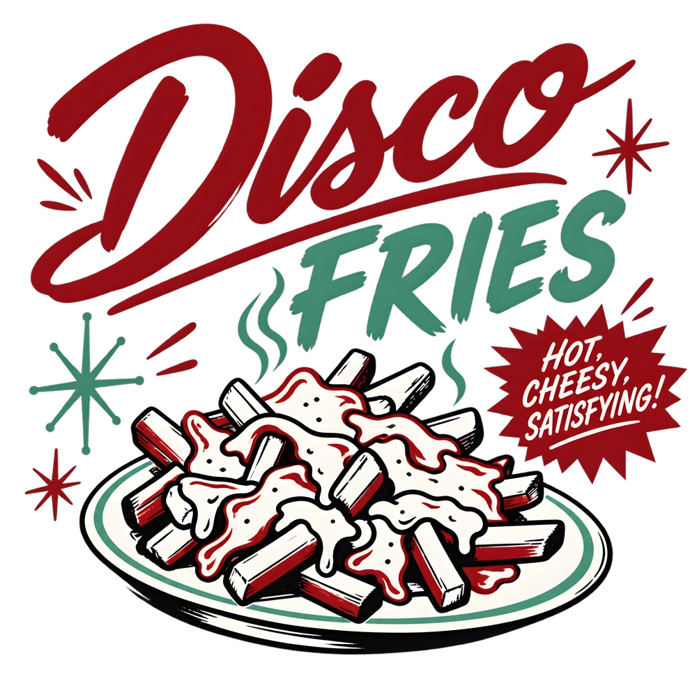 Illustrated loaded disco fries
